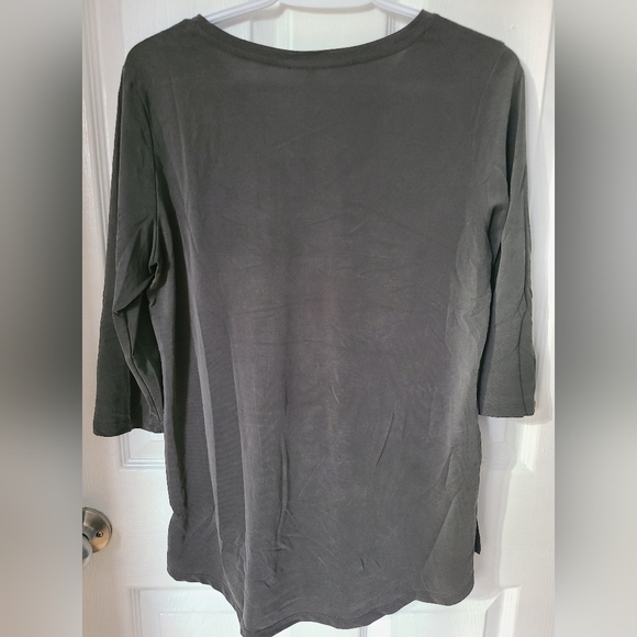 Amanda Green 3/4 sleeve Tee Olive Green size medium - Picture 2 of 3